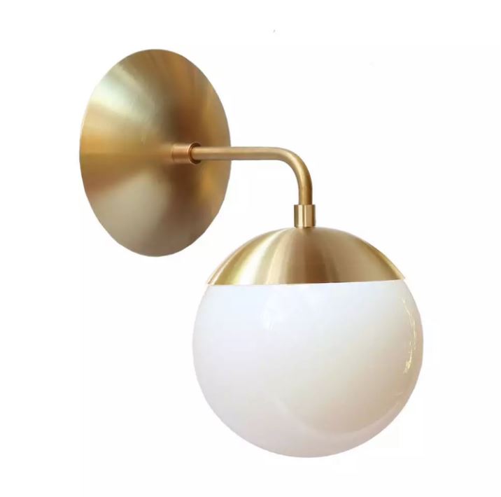 Gold Wall Sconce, Wall Sconce, Sconce Lighting, Mid Century Sconce, Modern Sconce,Metal Wall Sconce  Globe Wall Sconce