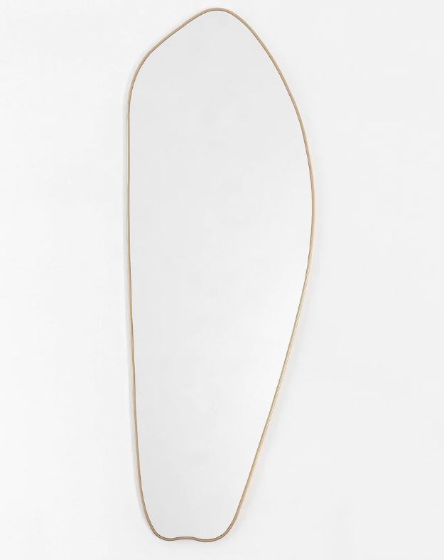 Full Body Mirror, Full Length Wall Mirror, Long Floor Mirror, Irregular Mirror, Asymmetrical Tall Mirror, Metal Frame Mirror For Bedroom