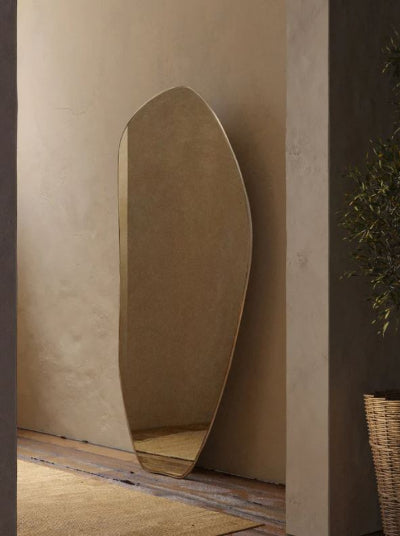 Full Body Mirror, Full Length Wall Mirror, Long Floor Mirror, Irregular Mirror, Asymmetrical Tall Mirror, Metal Frame Mirror For Bedroom