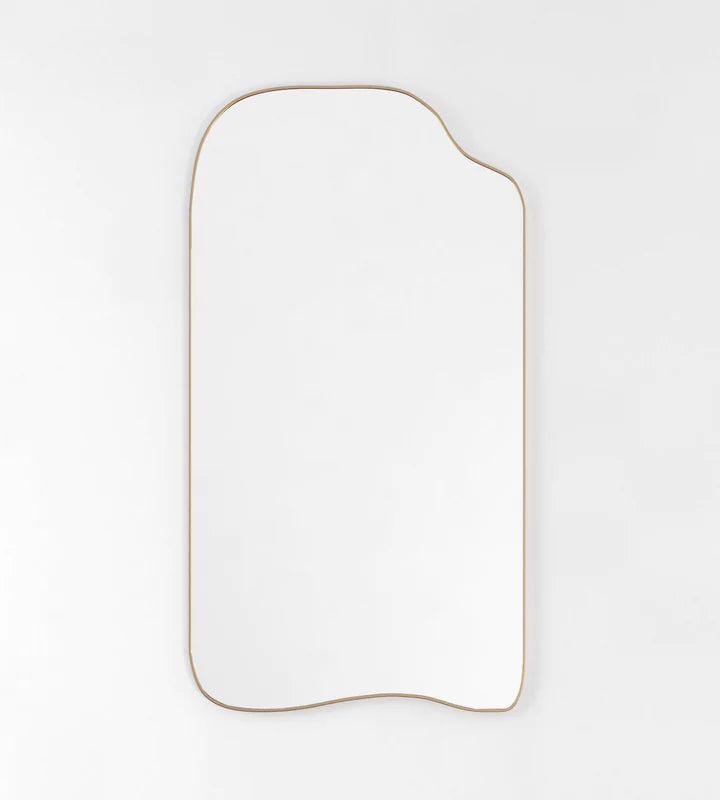 Full Body Mirror, Full Length Wall Mirror, Long Floor Mirror, Irregular Mirror, Asymmetrical Tall Mirror, Metal Frame Mirror For Bedroom