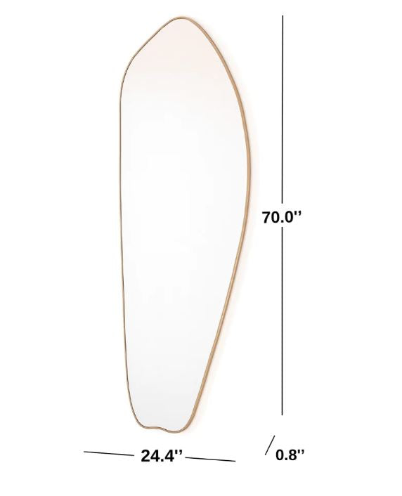 Full Body Mirror, Full Length Wall Mirror, Long Floor Mirror, Irregular Mirror, Asymmetrical Tall Mirror, Metal Frame Mirror For Bedroom