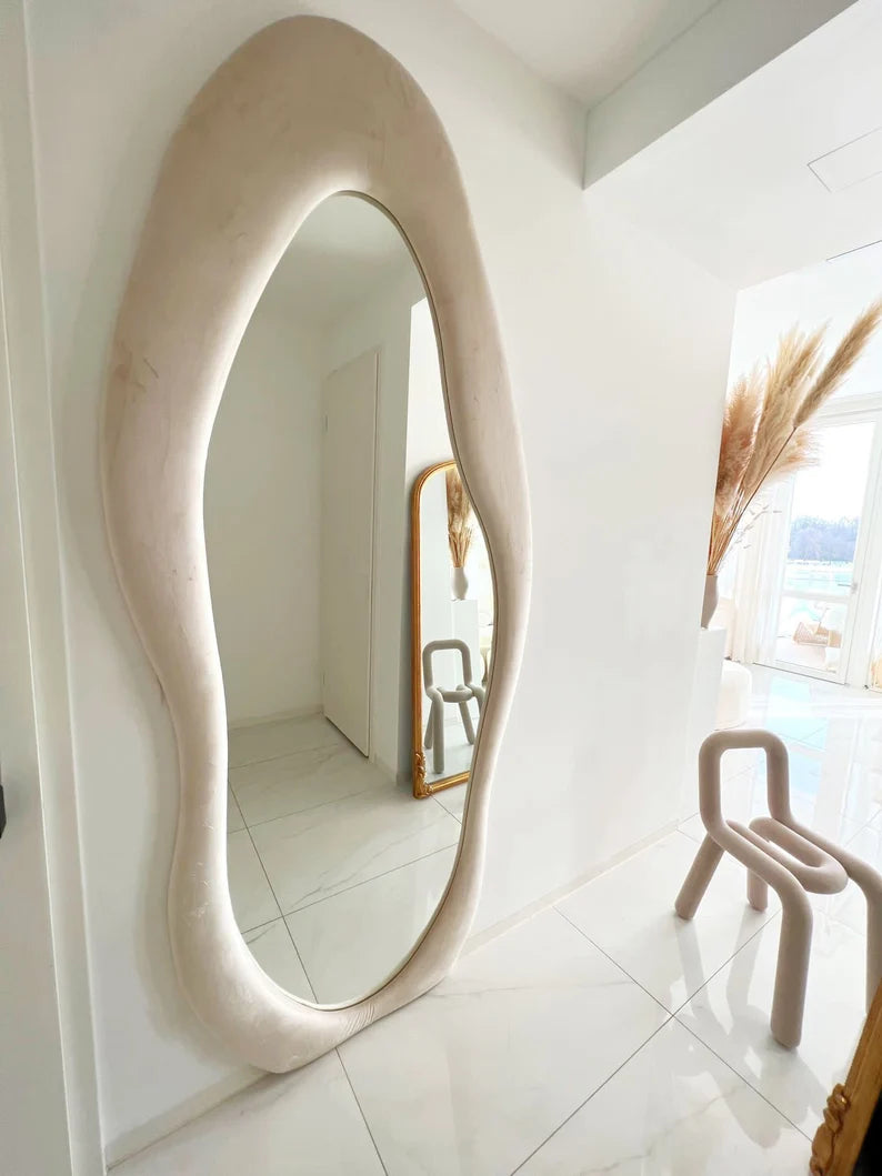 Wavy Full Lenght Mirror , Full Body Mirror Irregular, Asymmetrical Floor Mirror, Curvy Floor Mirror, Curvy Squiggle Mirror, Mirror Home Decor