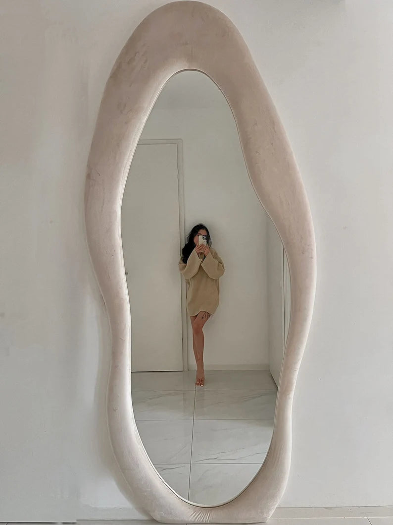Wavy Full Lenght Mirror , Full Body Mirror Irregular, Asymmetrical Floor Mirror, Curvy Floor Mirror, Curvy Squiggle Mirror, Mirror Home Decor