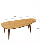 Solid Wood Oval Coffee Table,Surfboard Walnut Side Table,Vintage End Table for Living Room,Engraved Nesting Coffee Table,Low Center Table-