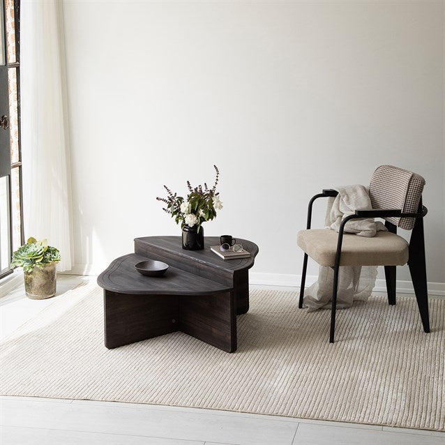 Solid Wood Oak Round Coffee Table, Walnut Center Table, Large Low Coffee Table, Wood Coffee Table, Nesting Table, End Table