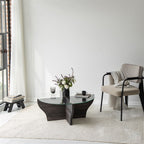 Solid Wood Oval Coffee Table, Round Glass Coffee Table, Walnut End Table for Living Room, Oak Nesting Coffee Table, Low Center Table