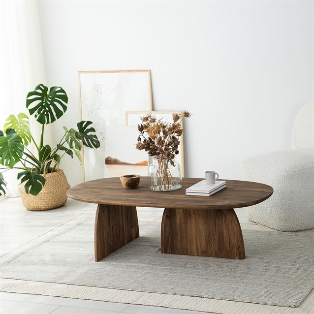 Wooden Coffee Table, Solid Wood Walnut Table, Living Room Coffee Table, Low Center Table