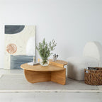 Solid Wood Oak Round Coffee Table, Walnut Center Table, Large Low Coffee Table, Wood Coffee Table, Nesting Table, End Table