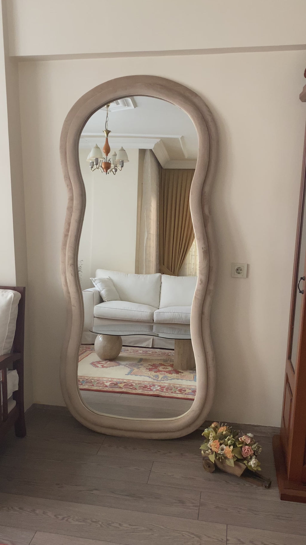 Veloure Wavy Fabric Mirror