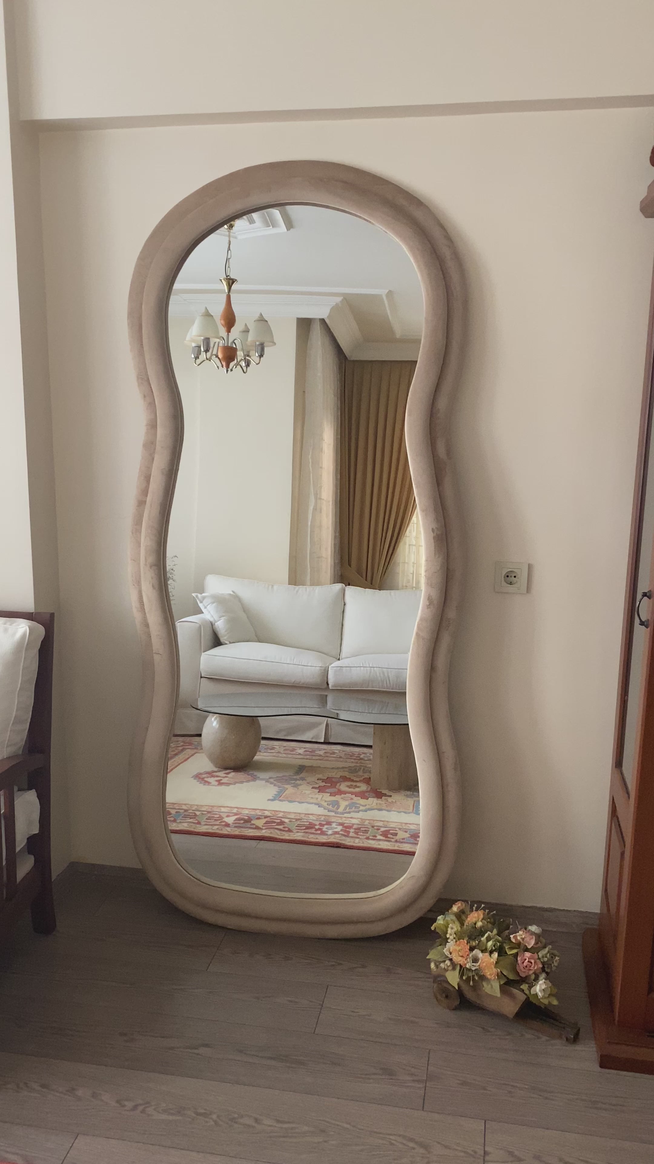 Veloure Wavy Fabric Mirror