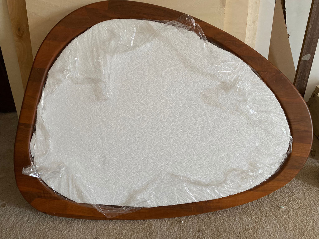 Asymmetrical Wood Wall Mirror, Oak, Walnut Wall Mirror, Mid-Century Irregular Mirror, Solid Wood Framed Mirror, Asymmetric Wood Mirror