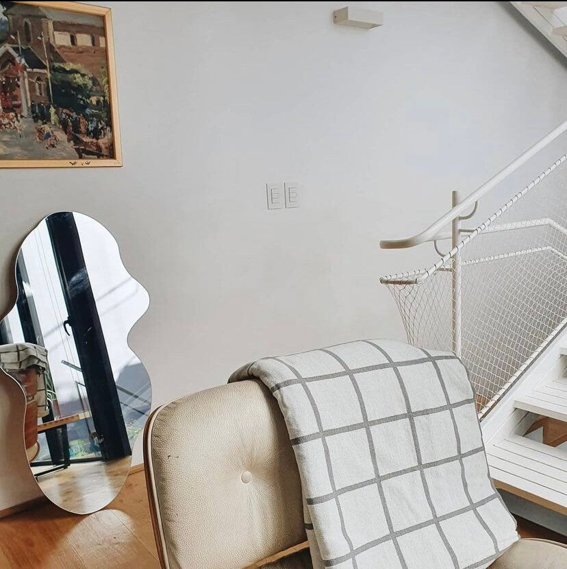 Full Length Mirror, Asymmetric Wavy Mirror, Curved Mirror, Irregular Tall Mirror, Asymmetrical Mirror, Cloud Wall Mirror, Bedroom Mirror