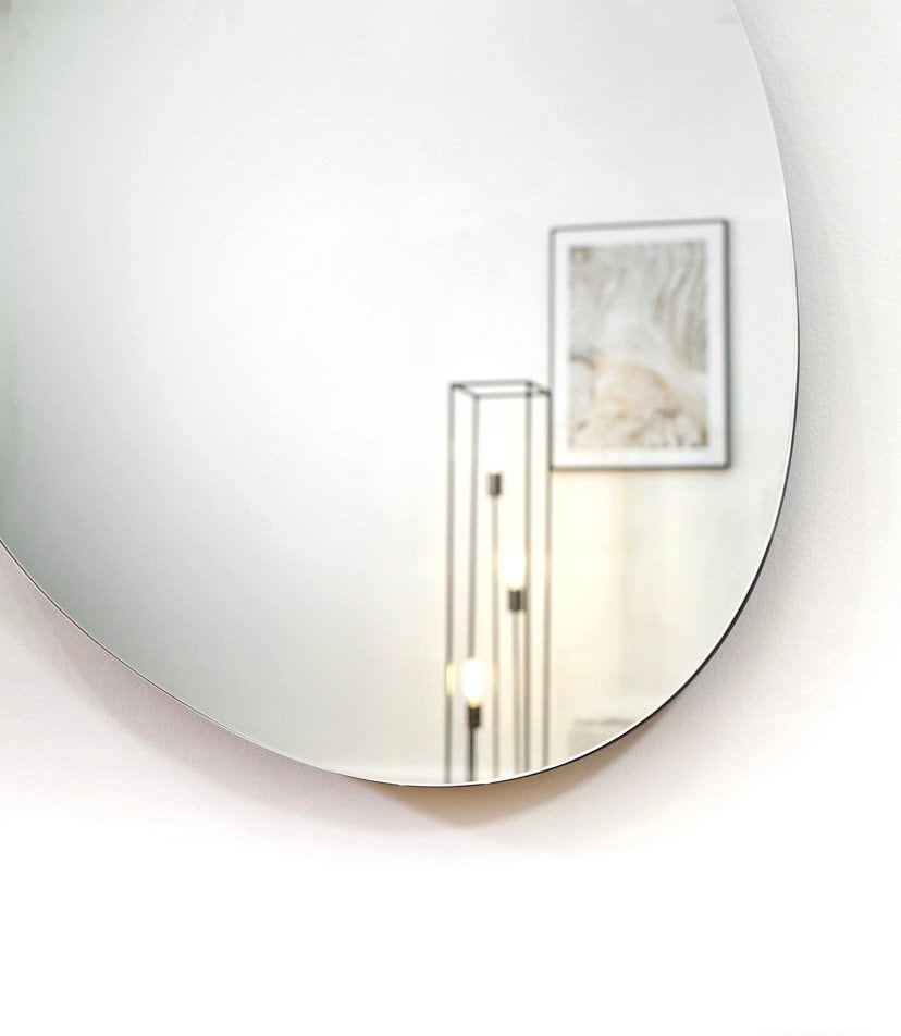 Full Length Mirror, Tall Wall Mirror, Asymmetric Full Body Mirror, Large Wall Mirror, Bedroom Wavy Mirror, Asymmetrical Irregular Mirror