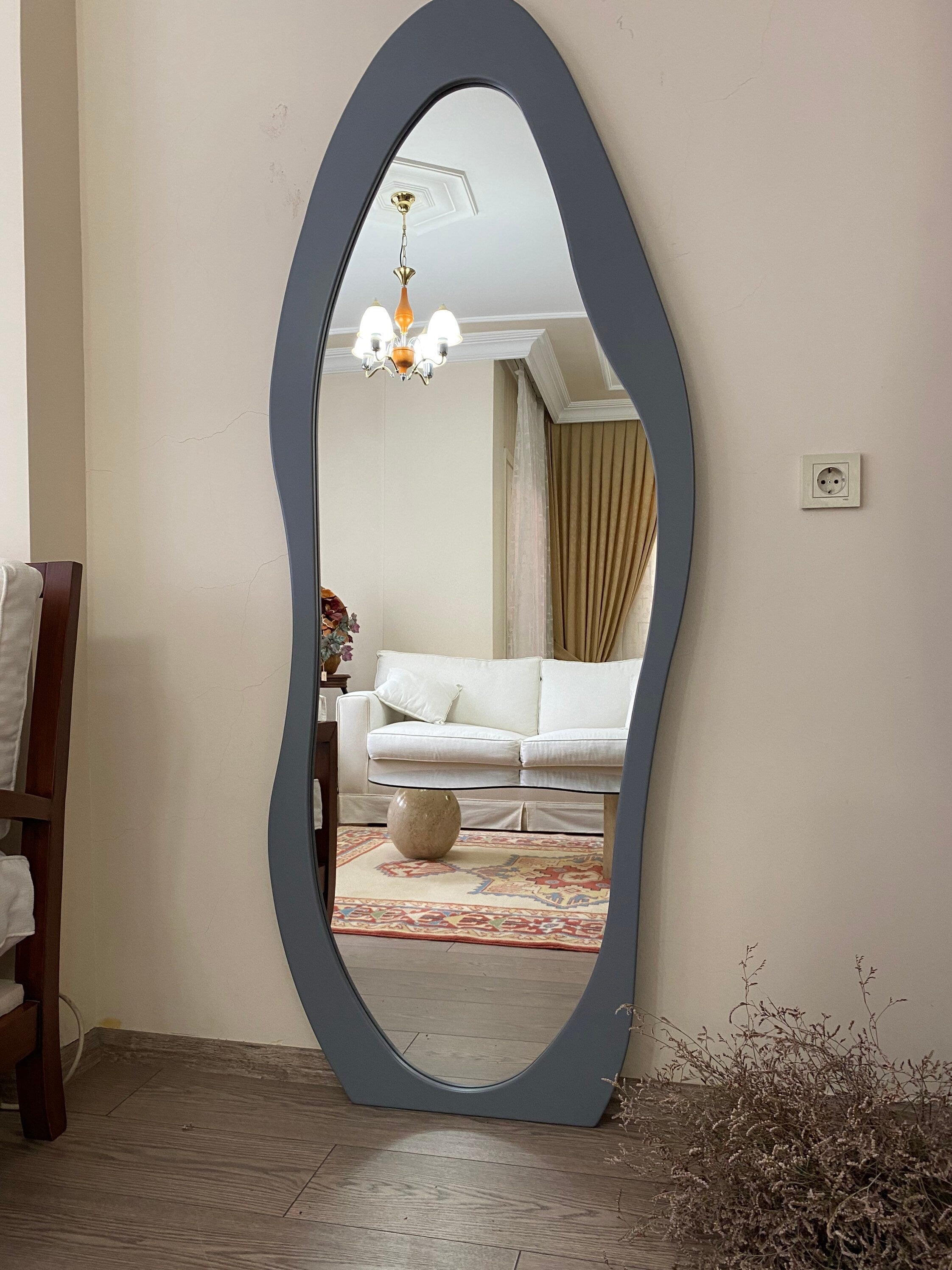 Full Lenght Mirror Wavy, Full Body Mirror Irregular, Asymmetrical Floor Mirror, Curvy Floor Mirror, Curvy Squiggle Mirror, Mirror Home Decor