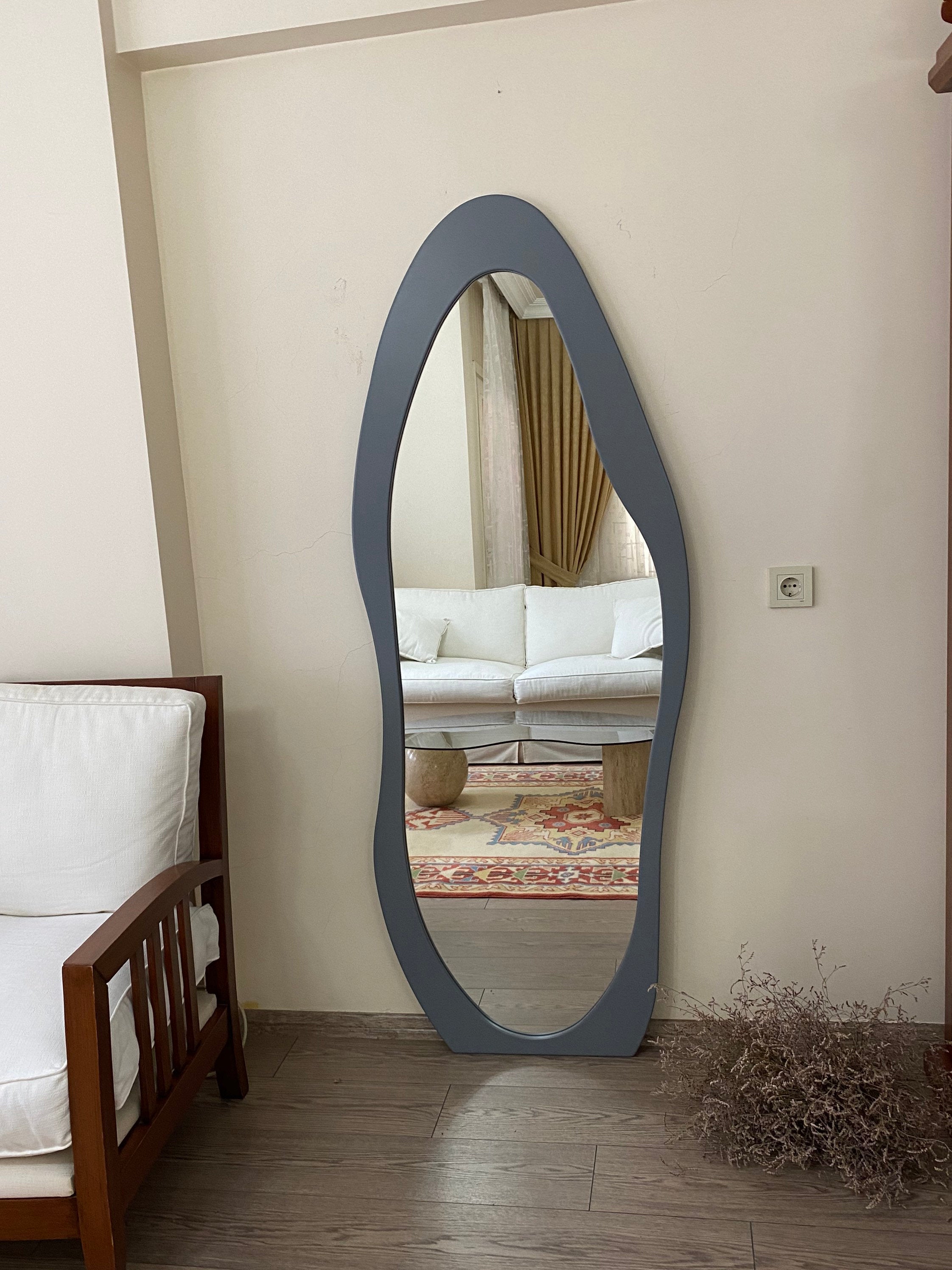 Full Lenght Mirror Wavy, Full Body Mirror Irregular, Asymmetrical Floor Mirror, Curvy Floor Mirror, Curvy Squiggle Mirror, Mirror Home Decor